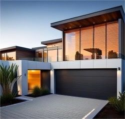 satın al Villa Çerçevesiz Çelik Panel Bölmeli Siyah Otomatik Garaj Kapısı online manufacture