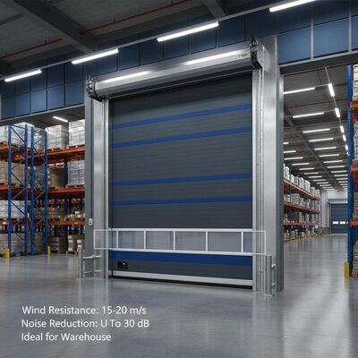 satın al Özelleştirilebilir Endüstriyel Hızlı Kapı, saniyede 15-20 metre rüzgar direnci ve 30 desibele kadar gürültü azaltma sunar Depo için idealdir online manufacture