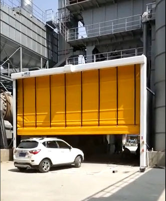 ISO 9001 Hızlı Yükleme Kapıları PVC Pencere Kumaşı Yuvarlak Garaj Kapıları