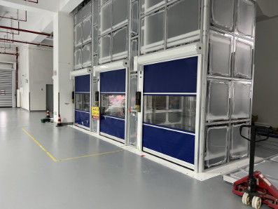 Galvanizli Çelik PVC Endüstriyel Hızlı Kapı 2m/s 900N / 800N Yıkım Direnci