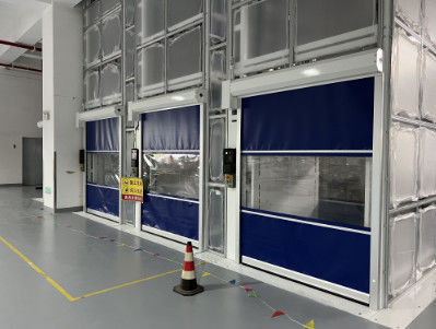 Galvanizli Çelik PVC Endüstriyel Hızlı Kapı 2m/s 900N / 800N Yıkım Direnci